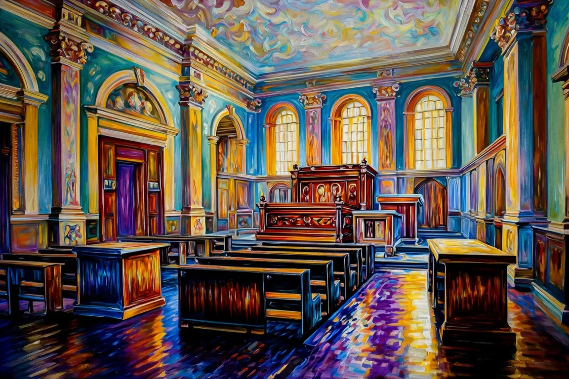 Abstract oil painting: rainbow tones — safety regulation captured by the industry it governs